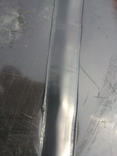 Sudarea unei geomembrane prin suprapunere